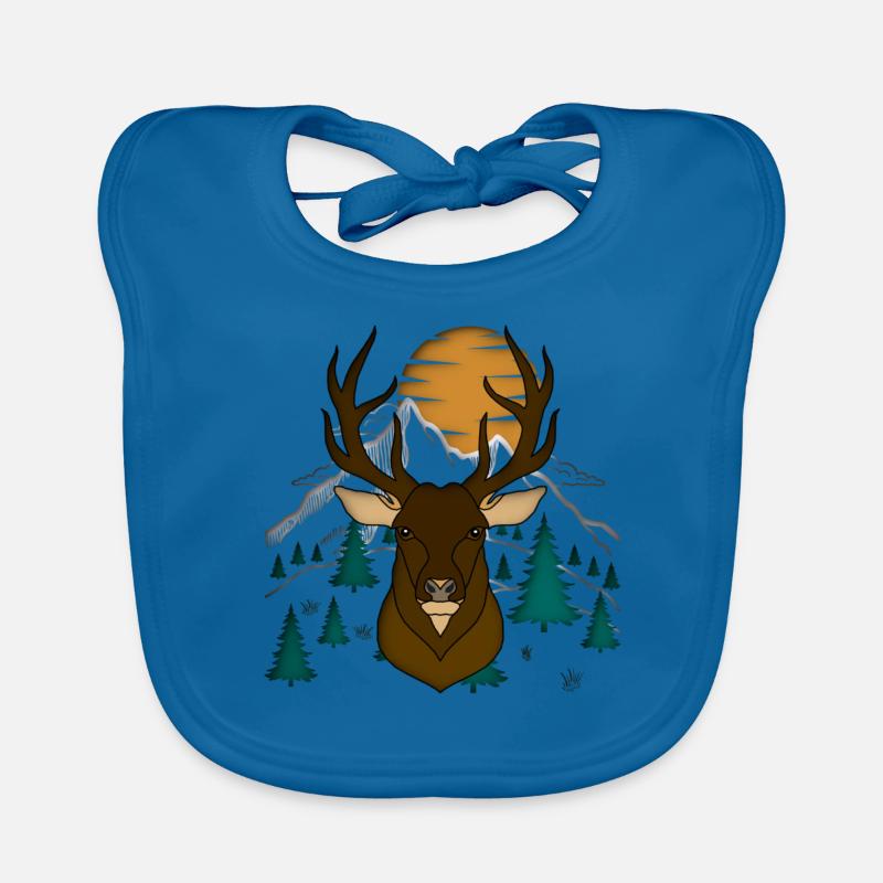 Rothirsch Geweih mit Hirschgeweih Baby Bio-Lätzchen