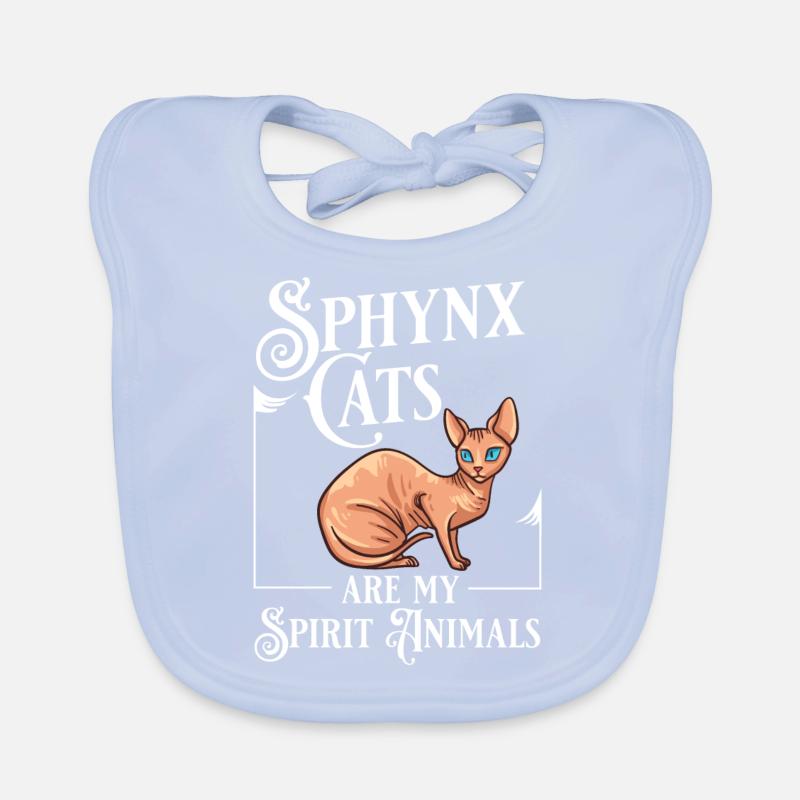 Sphynx Chat Sphinx Chaton sans poils Egypte Bavoir bio Bébé