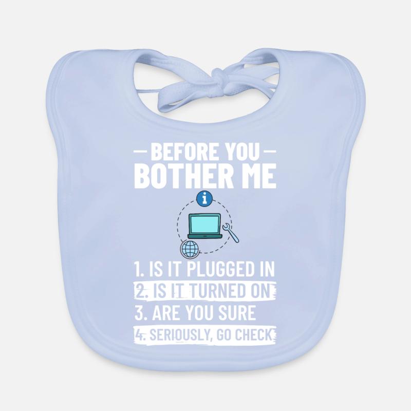 Tech Support IT Technical Assistance Helpdesk Organic Baby Bibs