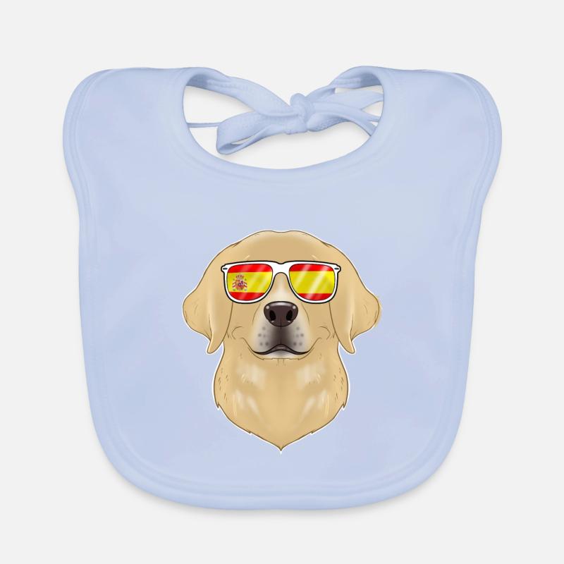 Labrador I Espagne Lunettes de soleil I Drapeau espagnol Bavoir bio Bébé