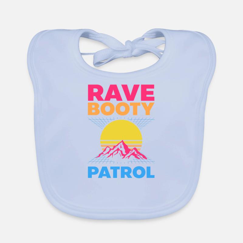 EDM Rave Techno 80s Rave Booty Patrol Bavoir bio Bébé