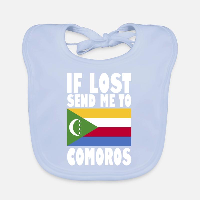Comoro's flag saying Organic Baby Bibs