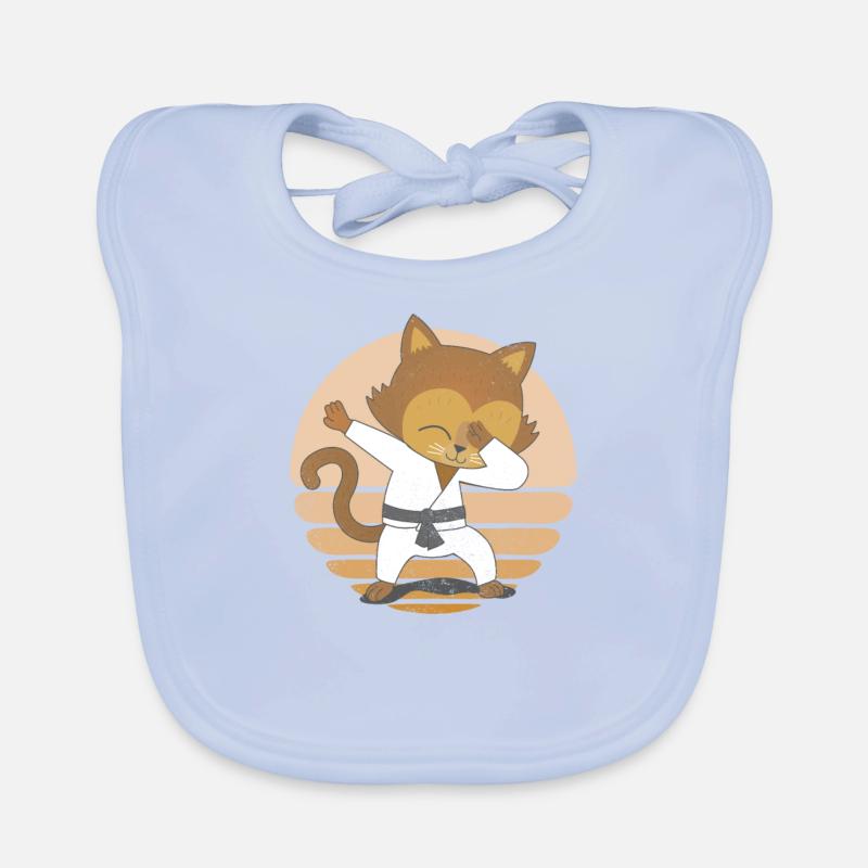 Drôle de Dabbing Karaté Chat Arts Martiaux Chaton Bavoir bio Bébé