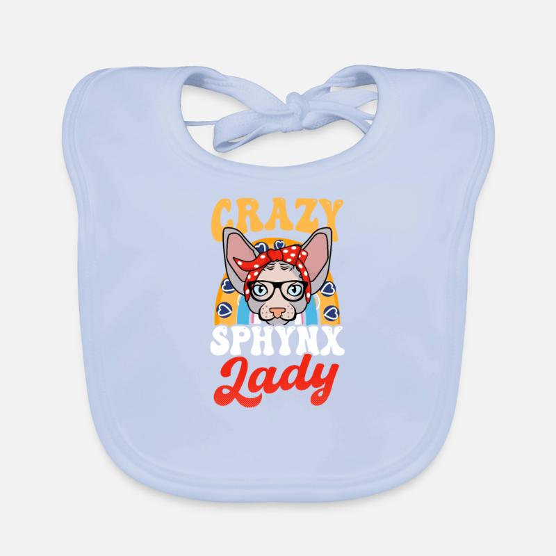 Sphynx Cat Crazy Sphynx Lady Organic Baby Bibs