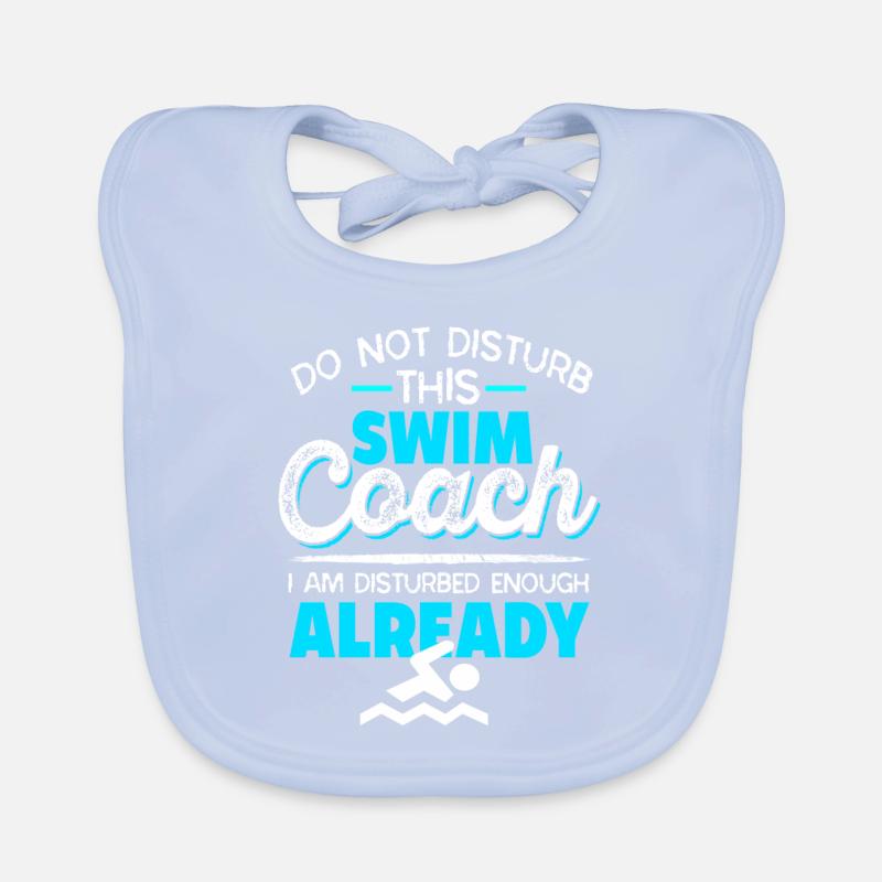 Do Not Disturb This Swim Coach Funny Coach Tee Organic Baby Bibs