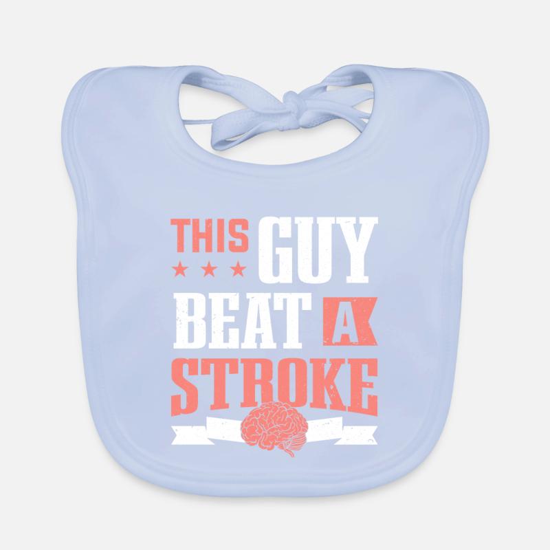 This Guy Beat A Stroke Stroke Survivor Organic Baby Bibs