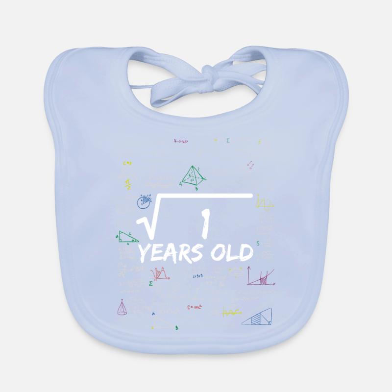 Square Root of 1 1ST Funny Math Birthday Organic Baby Bibs