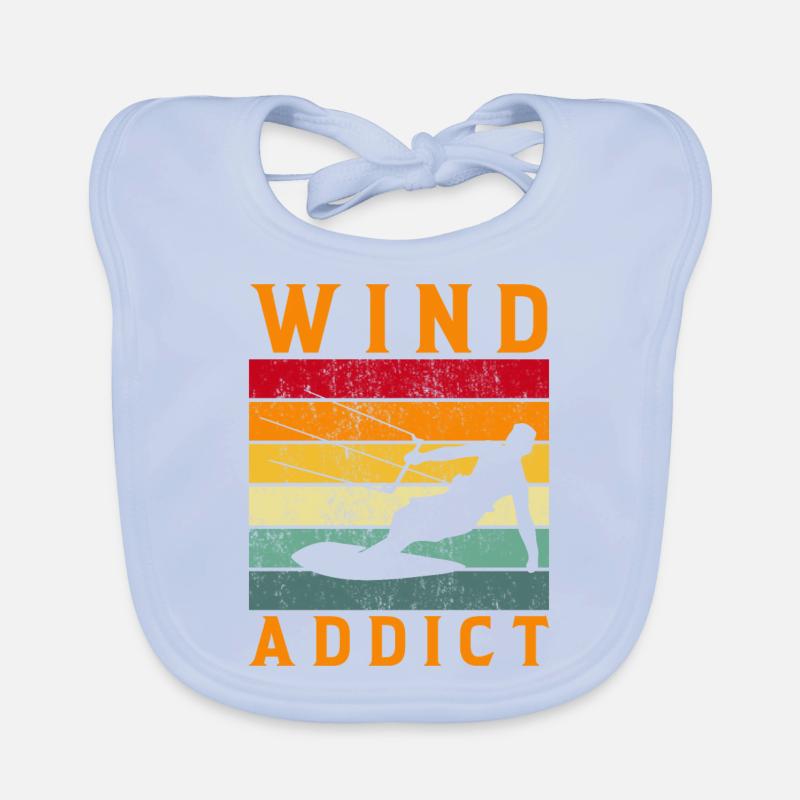Wind Addict - Kite Surf Kiteboard Planche à voile Bavoir bio Bébé