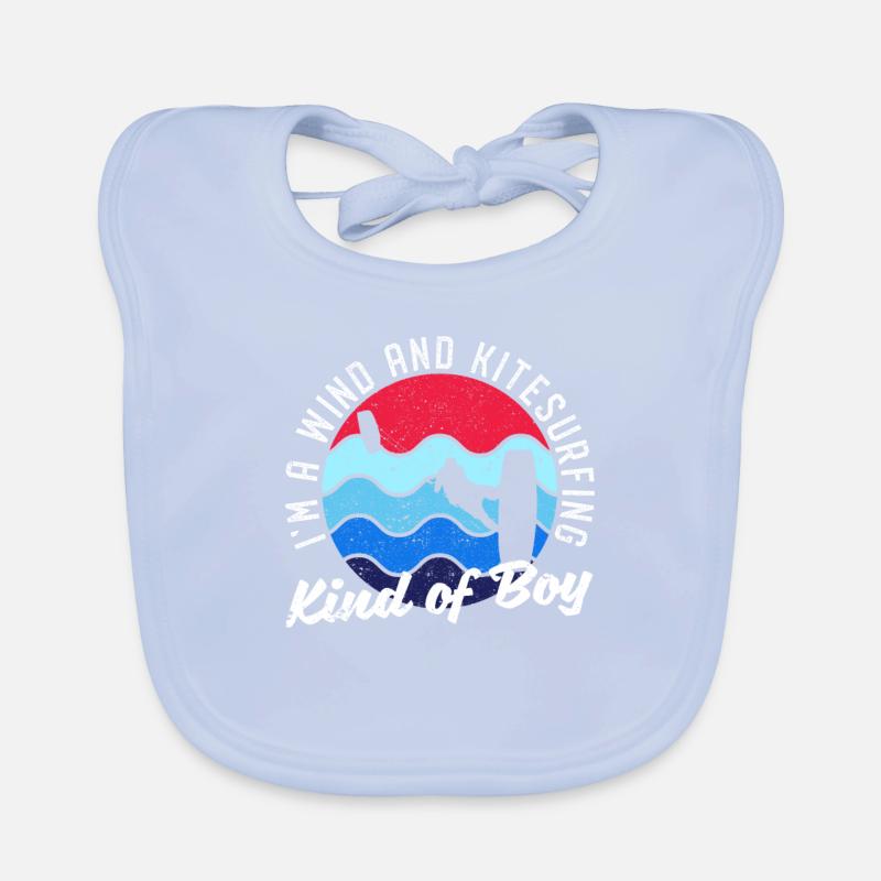 Ich bin ein Wind- und Kitesurfing-Junge Kitesurfer Baby Bio-Lätzchen