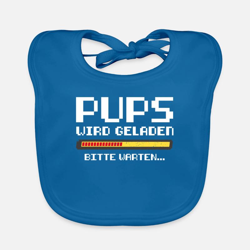 Retro Pups Wird Geladen Gamer Zocker Gaming Spruch Baby Bio-Lätzchen