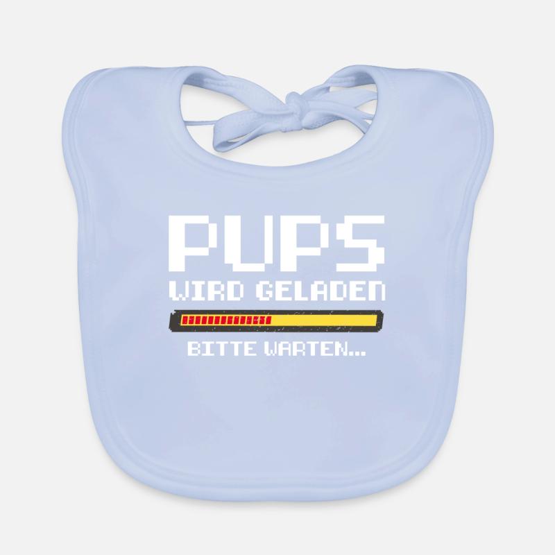 Retro Pups Wird Geladen Gamer Zocker Gaming Spruch Baby Bio-Lätzchen