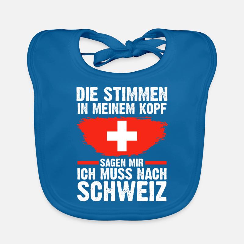 Schweiz Schweizer - Baby Bio-Lätzchen - Pfauenblau