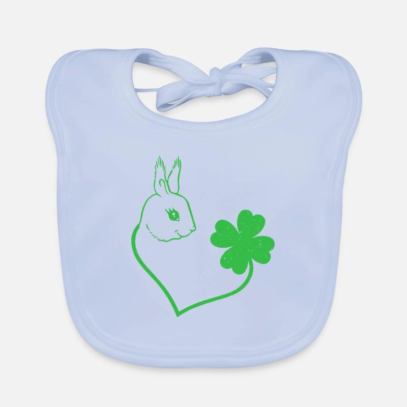 Squirrel Cloverleaf Lucky Charm Love Organic Baby Bibs
