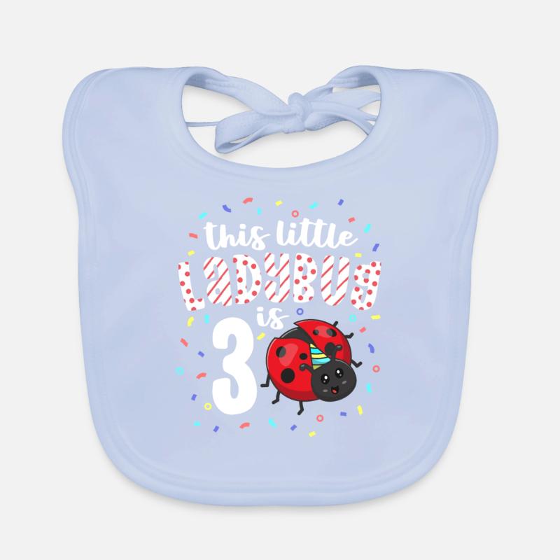 This Little Ladybug Is 3 Years Old 3rd Birthday Organic Baby Bibs