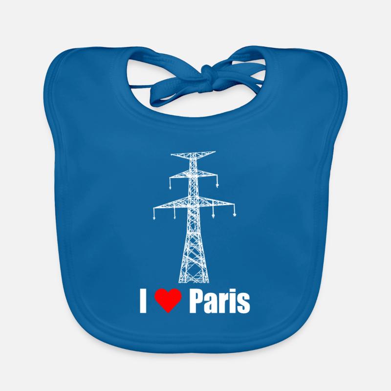 Paris Eiffelturm Strommast Elektriker Satire Liebe Baby Bio-Lätzchen