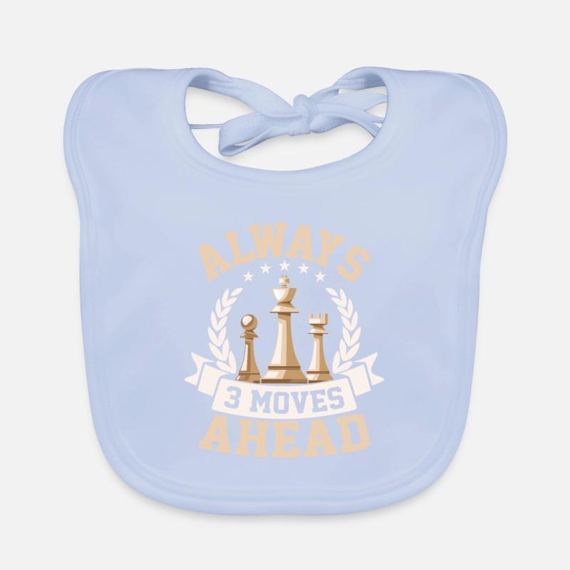 Always 3 Moves Ahead Chess Board Chess Player Baby Bio-Lätzchen