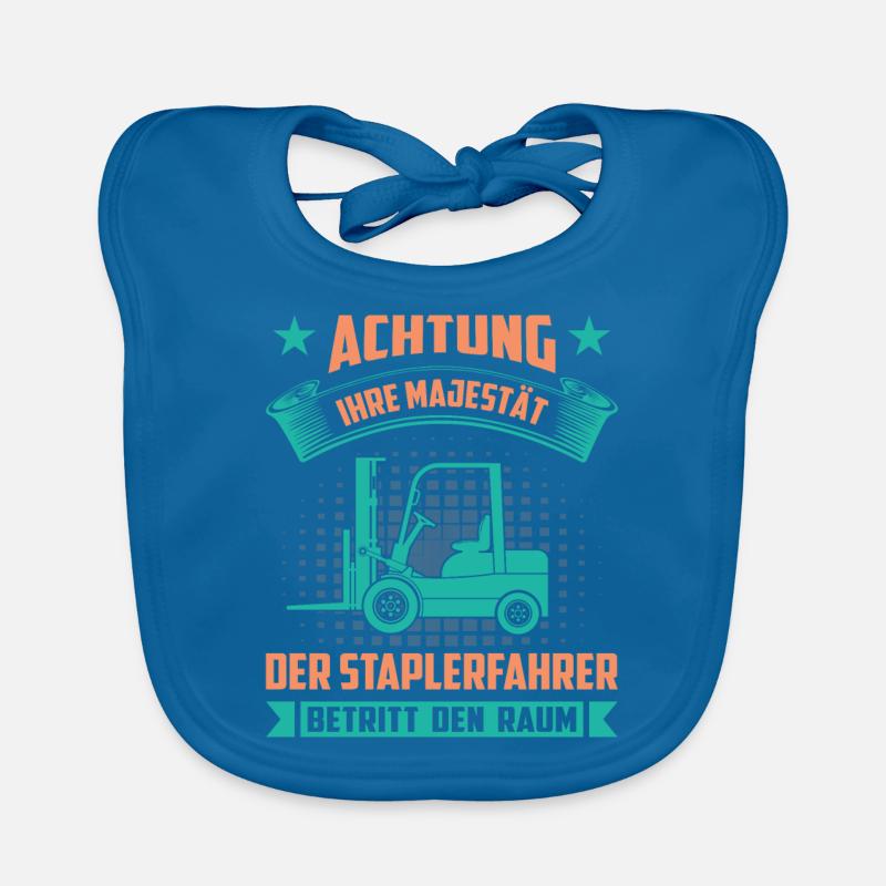 Lagerarbeiter Logistiker Stapler Staplerfahrer - Baby Bio-Lätzchen - Pfauenblau