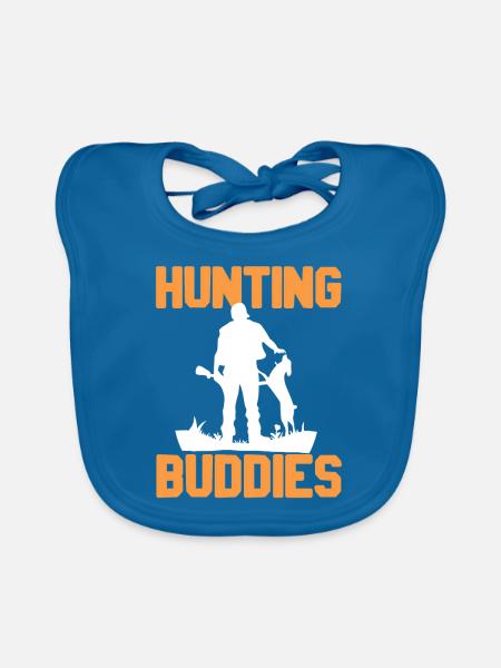 Hunting Buddies Awesome Hunter T-Shirt - Bavoir bio Bébé - bleu paon - Devant