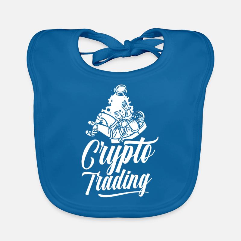 Krypto Handel Crypto Trader Traden Trading - Baby Bio-Lätzchen - Pfauenblau