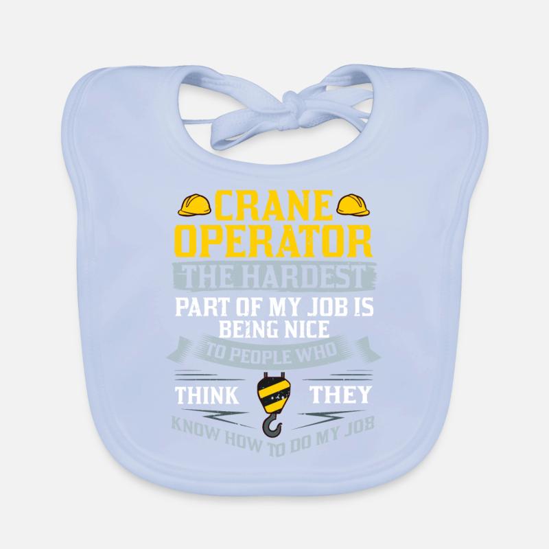 Crane Operator Construction Worker Crane Tower Training Organic Baby Bibs