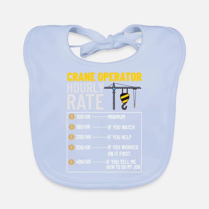 Crane Operator Construction Worker Crane Tower Training Organic Baby Bibs