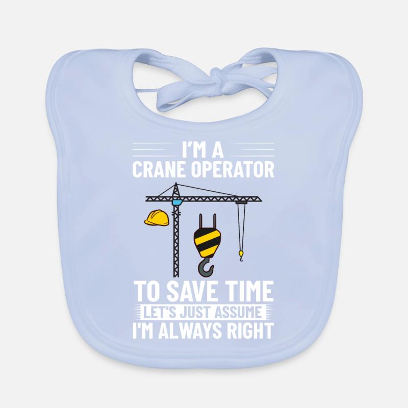 Crane Operator Construction Worker Crane Tower Training Organic Baby Bibs
