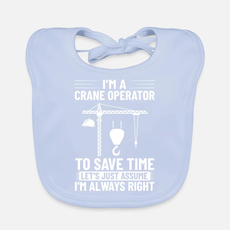 Crane Operator Construction Worker Crane Tower Training Organic Baby Bibs