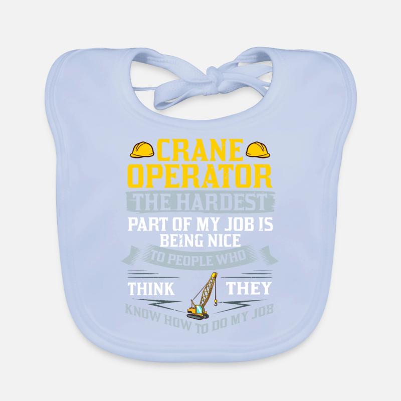 Crane Operator Construction Worker Crane Tower Training Organic Baby Bibs