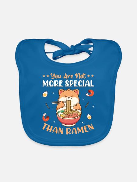 Nicht Spezieller Als Ramen-Nudeln Fun Noodle - Baby Bio-Lätzchen - Pfauenblau - Vorne