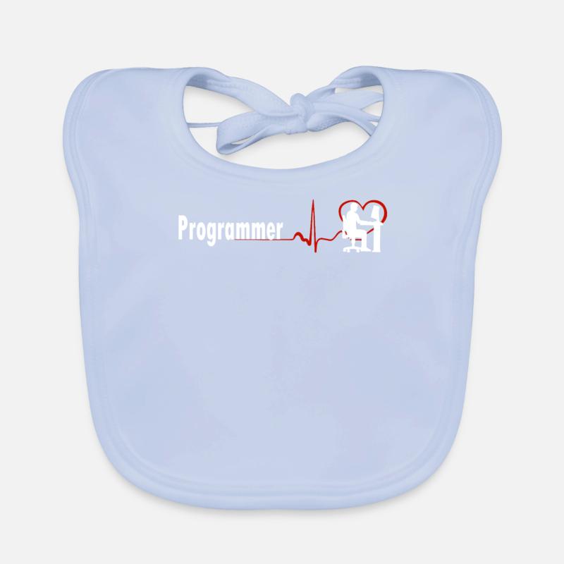 UNIQUE PROGRAMMER HEARTBEAT DESIGN Organic Baby Bibs