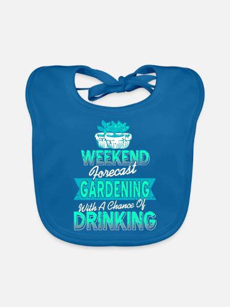 Gardening With A Chance Of Drinking Funny Present - Baby Bio-Lätzchen - Pfauenblau - Vorne