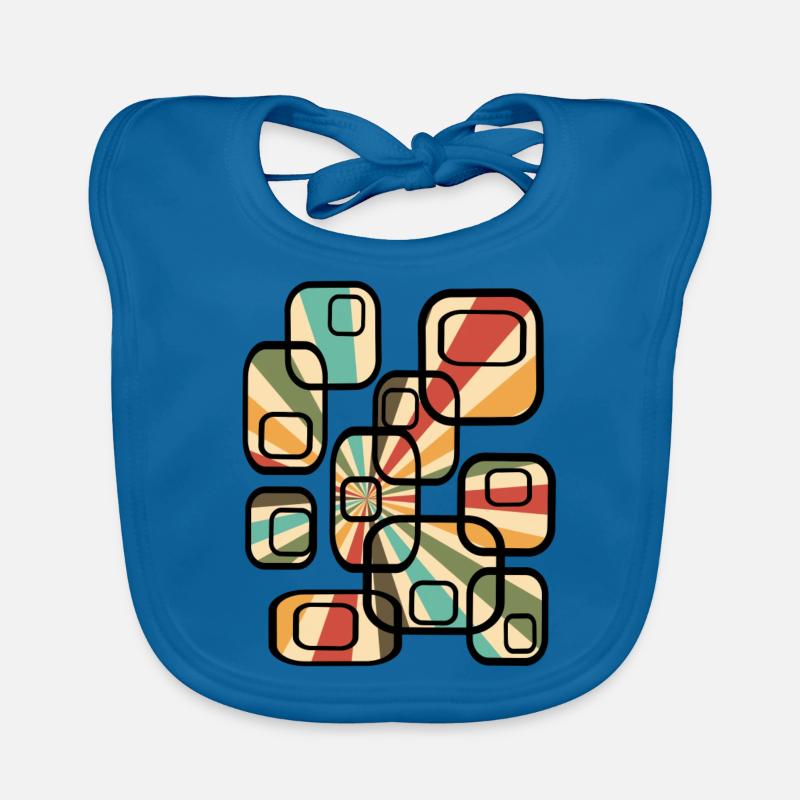 70s wallpaper pattern cuboid retro pattern Organic Baby Bibs