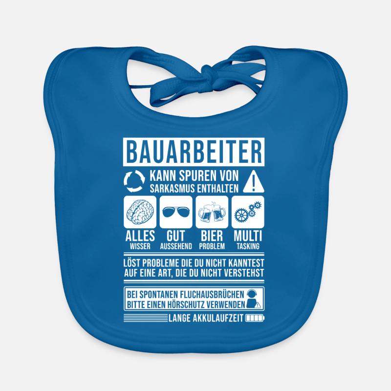 Bauarbeiter Spruch lustig Baby Bio-Lätzchen