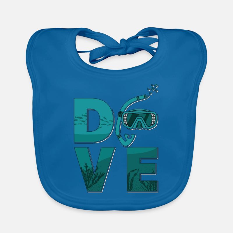 Freediver Apnée Apnée Plongée Cadeau - Bavoir bio Bébé - bleu paon