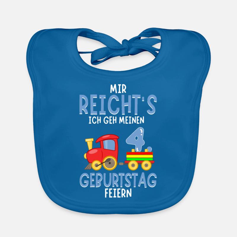 4. Geburtstag Geburtstagsgeschenk mit Eisenbahn Baby Bio-Lätzchen