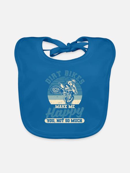 Funny Motocross Enduro Bike Rider Dirt Bikes Make - Organic Baby Bibs - peacock-blue - Front
