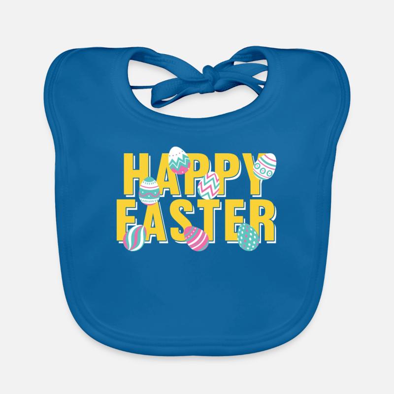 Joyeux lapin de Pâques Easter Easter Egg Dictons Bavoir bio Bébé
