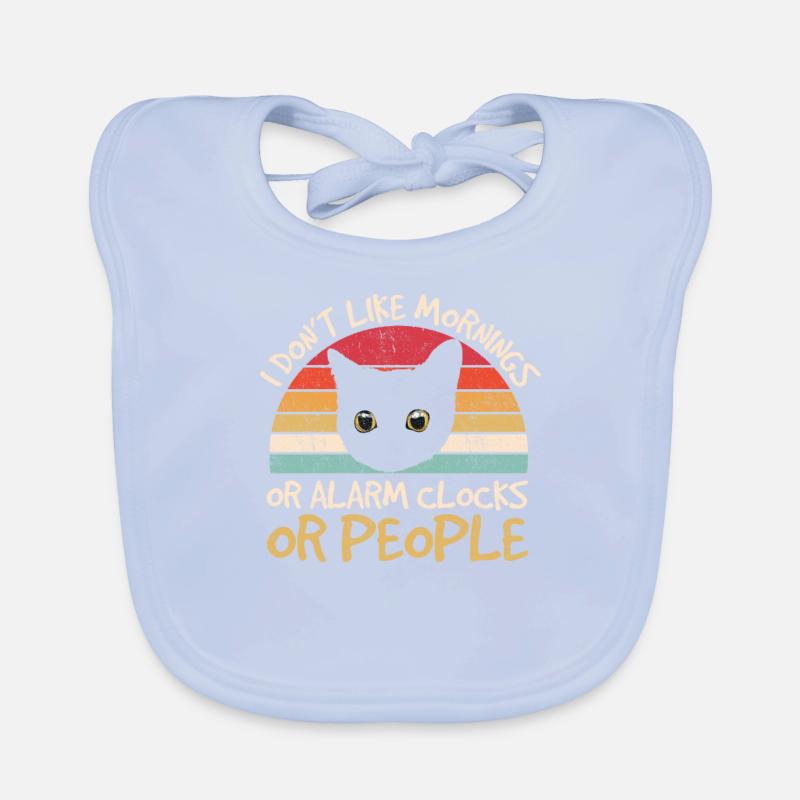 I Don’t Like Mornings Or People Funny Cat Lover Cu Baby Bio-Lätzchen