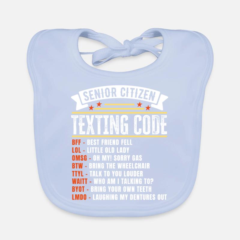 Drôle de code de texto de personne âgée Cadeau pour Bavoir bio Bébé
