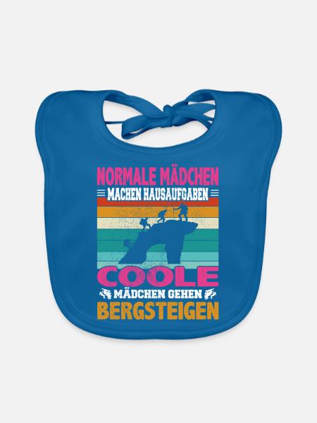 Witziger Bergsteigerin Spruch für Mädchen zum - Baby Bio-Lätzchen - Pfauenblau - Vorne