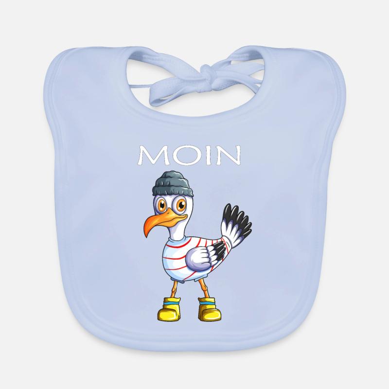 Plattdeutsche Möwe Moin Spruch Nordsee Liebhaber Baby Bio-Lätzchen