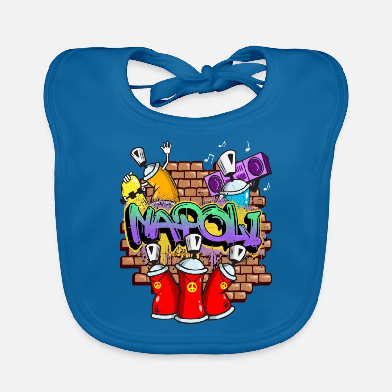 Naples Italy Graffiti Spray Sprayer Spray Cans Organic Baby Bibs