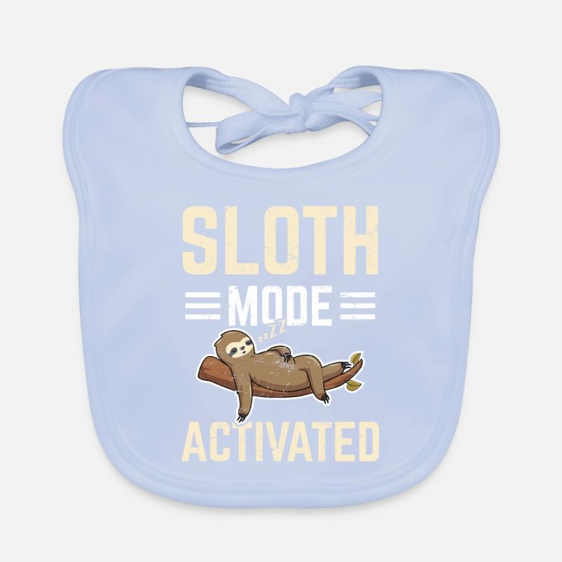 Sloth Mode Activated Funny Sloth Lovers Sleeping L Baby Bio-Lätzchen