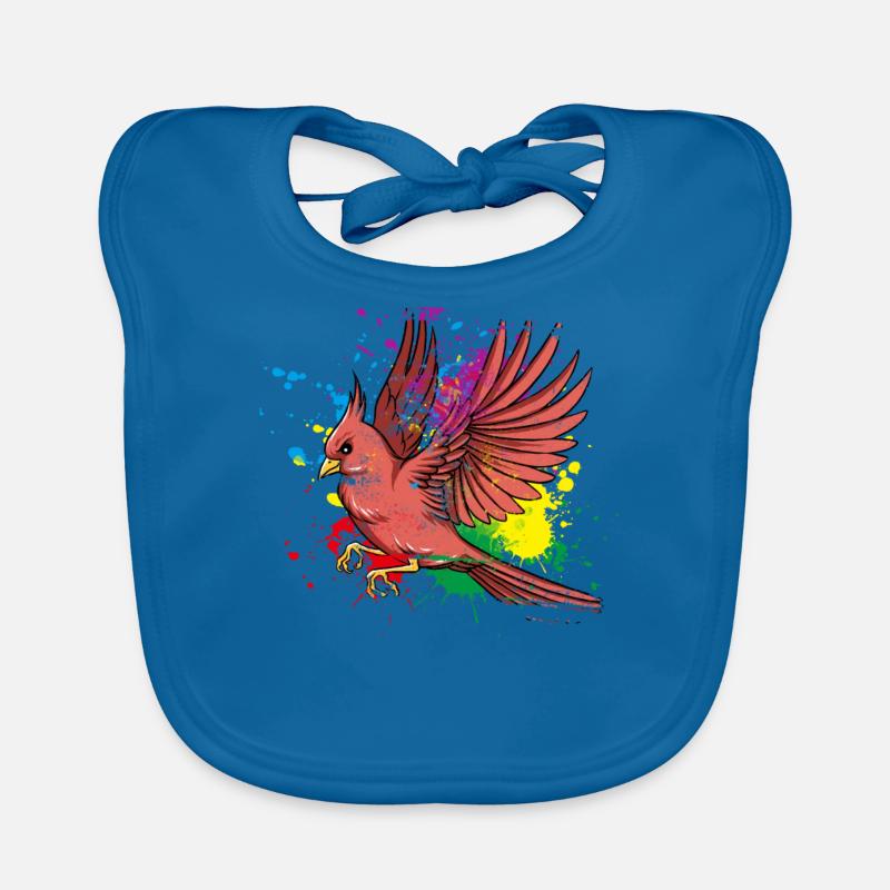 Flying Splash Bird Red Cardinal Bavoir bio Bébé
