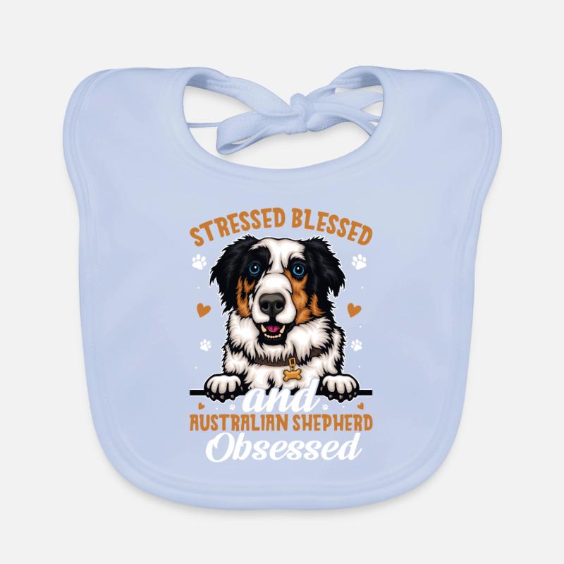Blessed Australian Shepherd Possessed Organic Baby Bibs