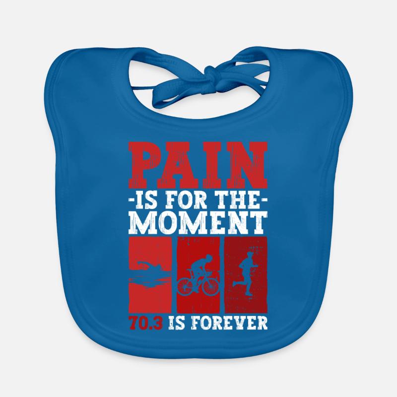 Halb-Triathlon Training Triathlet - Baby Bio-Lätzchen - Pfauenblau
