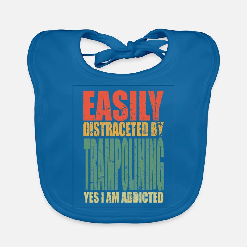 Trampolining saying funny Organic Baby Bibs