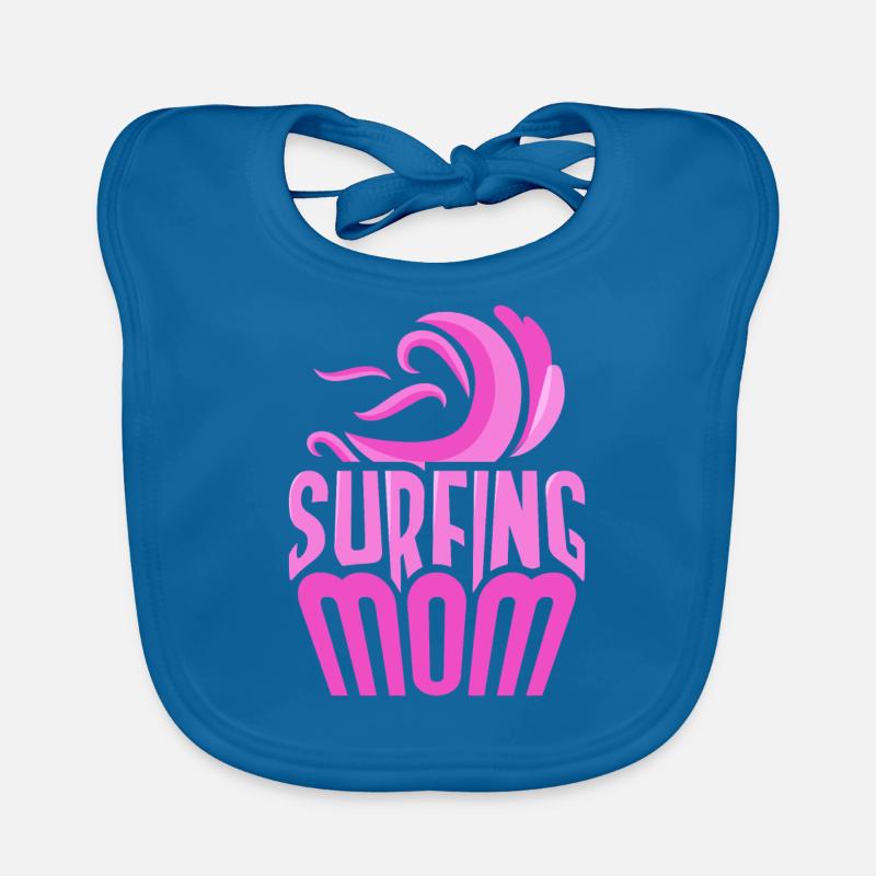 Surf Mama Surf Surfer Planche de surf Bavoir bio Bébé