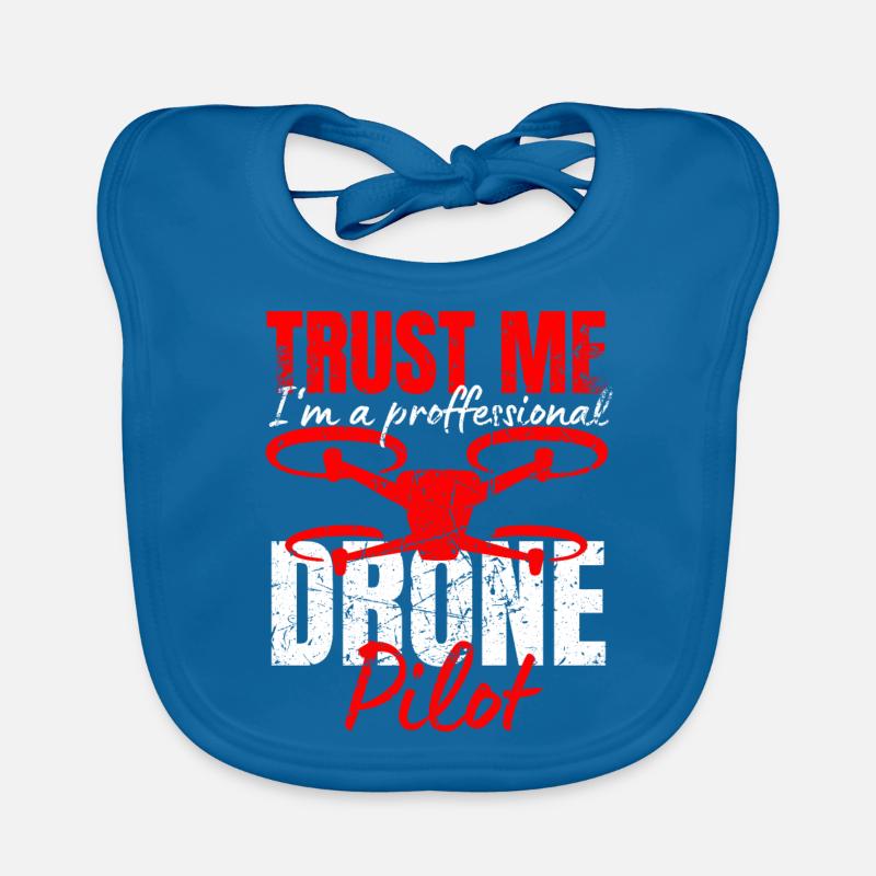 Drone Drone Pilote Drone Opérateur Quadcopter - Bavoir bio Bébé - bleu paon