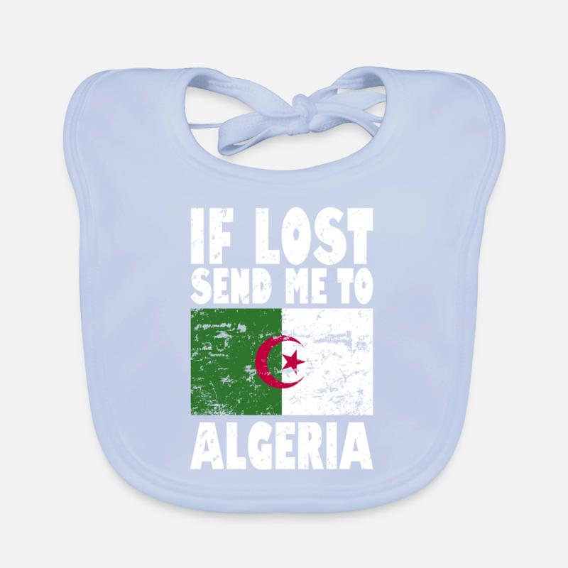 Algeria Flag Saying Organic Baby Bibs